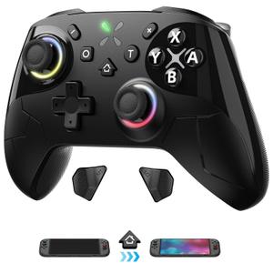 FASTSNAIL Wireless Controller for Nintendo Switch 2/1/OLED, Hall Effect Joystick P-Controller with 12 RGB/Programming/Motion Control/Gyro Axis/Turbo/Vibration/Screenshot/Wake up