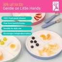 Elk and Friends Kids 7.8 Porcelain Divided Plates with Silicone Sleeves + Lids | Suitable for Babies/Kids/Toddlers | Microwave & Dishwasher Safe | Non Slip | Snack Dishes