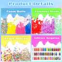 175 Pack Slime Making Supplies Kit, Slime Add Ins Accessories Includes Slimes Charms, Foam Balls for Making Creative Slimes Kit