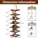 6-Tier Vertical Shoe Rack, Narrow Shoe Tower for Small Space, 11.4"D×10.8”W×43.3"H