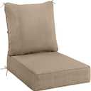 Sundale Outdoor Olefin Deep Seat Cushion, Patio Chair Cushion and Pillow, Water-Resistant Sectional Sofa Pad with Straps Khaki, 23 x 26 x 6 Inches