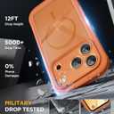 Miracase for iPhone 17 Pro Max Case 6.9" Full-Body Phone Case with Built-in Glass Screen Protector& Full Camera Protector,[Magnetic with MagSafe] Drop Proof 17 ProMax Cover, Orange