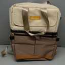 Backpack Cooler with Double Decker & 12 Ice Packs- Keeps 36 Cans Cold for Up to 24 Hours- Waterproof & Leak Proof Insulated Cooler Backpack- Stylish Cooler Bookbag for Women Travel Work Beach (Khaki)