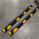 Black & Yellow 2-Pack 72 Inch Parking Curb Heavy Duty Rubber Wheel Stopper, Garage Floor Stopper for Vehicles