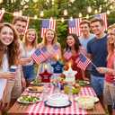 4th of July Star Shaped Flameless Candles with Remote and Timer, Real Wax Red White and Blue LED Candles, 250th Anniversary Patriotic Battery Operated Fourth of July Decor Set