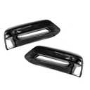 Pair Gloss Black Front Bumper Bezels Fog Light Covers