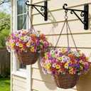 Lifewit Artificial Flowers for Outdoors, 24 Bundles Plastic Fake Flowers Daisy for Home Garden Decor, Faux Plants for Spring Summer Porch, Window Box, Vase Decoration(6 Mix Color)