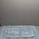 Modern Threads 2-Pack Solid Loop with Non-Slip Backing Bath Mat Set 17-inch by 24-inch & 21-inch by 34-inch, Light Blue