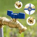 TMOK 1/4 Turn Large Flow 1/2" x 3/4" Outdoor Faucet-Brass Hose Bib Garden Faucet 1/2" MIP Inlet, 3/4" MHT Outlet,Teflon Tape & Washers Included,Water Hose Spigot,Valve,Frost Resistant and Leak Proof