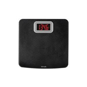 Taylor Digital Scales, 400 LB Capacity, Carbon Fiber Anti-slip Mat, 11.8 x 11.8 Inches, Black