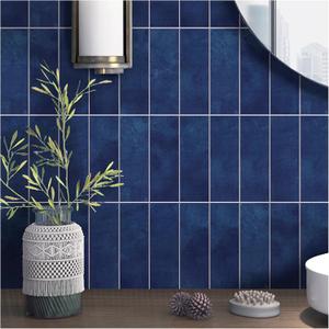 Tilingview 30 PCS Peel and Stick Backsplash Tile for Kitchen/Bathroom/Living Room, 3"x 9" Self-Adhesive Subway Tile for Backsplash, Imitation Glazed Tiles/Handmade Tiles (Matte Navy Blue)