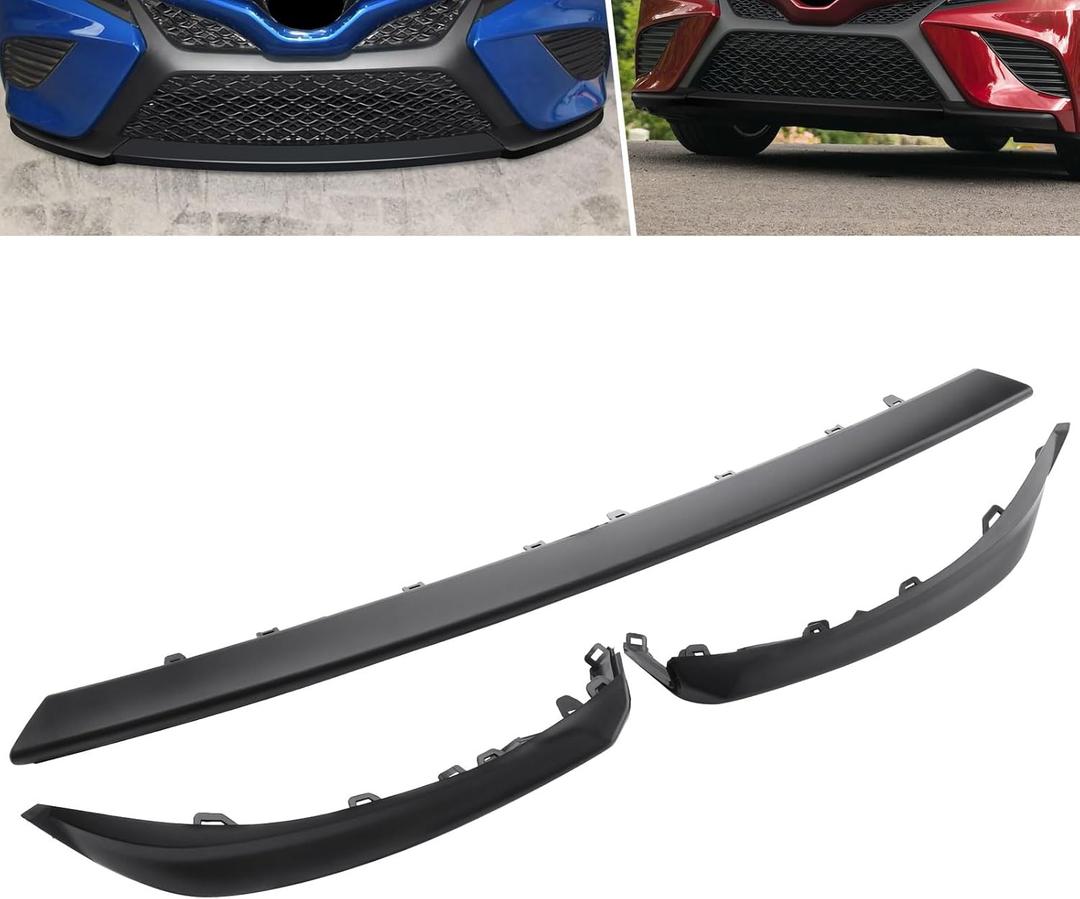 MotorFansClub Front Lower Bumper Splitter Protector Trim Molding Cover Fit for Camry SE XSE 2018 2019 2020 3Pcs Front Lower Bumper Guard
