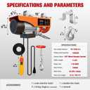 Electric Hoist, 1320 Lbs Electric Hoist Winch 110v with Remote Control, Single/Double Slings 39.4ft Lifting Height with 11.5 Ft Power Cord for Garage, Factories, Warehouses