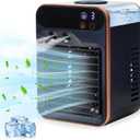 Portable Air Conditioner-Rechargeable Office Air Conditioner in Three Speeds&Spray Speed,Portable Evaporative Cooling Fan with Spray for Home Bedroom Office(dark blue)