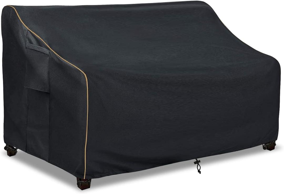 Outdoor 2-Seater Loveseat Cover,Patio Sofa Covers Fits up to 58W x 32.5D x 31H Inches,100% Waterproof Heavy Duty Patio Furniture Covers,Black