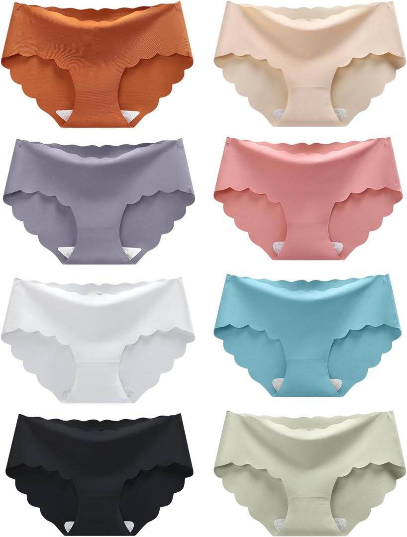 Demifill Teen Girls Seamless Underwear Tagless No Show Panties for Teens Pack of 8 Multipack (9-10 Years, Mixed Colour/001)