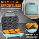 Bakers Friend Mini Donut Maker Machine for Home, 6 x 3'' Mini Doughnut Maker Machine, Donut Maker for Kids, Maquina Para Hacer Donas, Donut Baking Pan, Donut Party, Aqua