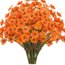 21 Bundles Outdoor Artificial Flowers UV Resistant Fake Silk Flowers No Fade Faux Plastic Plants Garden Porch Window Box Decoration(Autumn Orange)