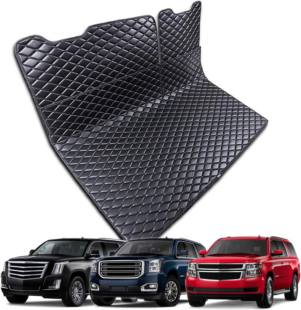 Cargo Mat for 2015-2020 Chevrolet Tahoe/GMC Yukon/Cadillac Escalade ( 3rd-Row Power Folding Seats) Trunk Mat and Rear Backrest Mat Cargo Liners All Weather Anti-Slip