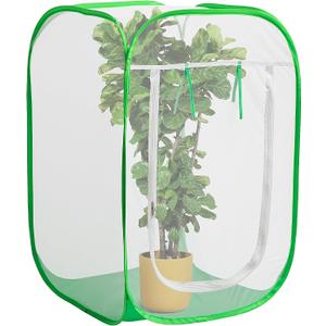 24" x 24" x 36" Pop Up Garden Mesh Plant Cover, Plant Protectors Mesh Plant Enclosure, Garden Net Cage Pest Protection Guard Tent with Storage Bag for Protect Plant Vegetable Fruit from Birds Insects