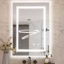 24"x36" LED Bathroom Mirror with Lights, Front Light and Backlit, 3 Colors Dimmable Led Vanity Mirror for Bathroom, Anti-Fog, Memory, Double LED Wall Mirrors with Tempered Glass(Horizontal/Vertical)