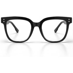 miyya Stylish Reading Glasses for Women, Cheaters Eyeglasses, Oversized Blue Light Readers, Fashion Eye Glasses (Black)