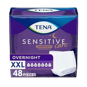TENA Sensitive Care Overnight Incontinence Underwear for Women, Bladder Control and Postpartum, XXL, 48 Count (Waist size 47in-66in)