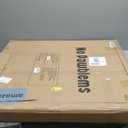 No Pawblems Free Standing Dog Gate with Door, 30'' Tall Foldable Dog Fence for Indoor & Outdoor, Up to 104 Inch Extra Wide Puppy Gate for Stairs, Hallways, Doorways, Deck, Yard (Black, 4 Panels)