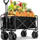 Wagon, Wagons Carts Foldable Collapsible Wagon with 440lbs Weight Capacity Shopping Carts for Groceries Beach Garden Sports and Camping