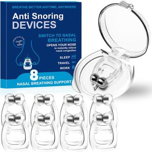 Nasal Dilators for Sleeping, Anti Nose Clip to Ensure Deep Sleep, Snoring Nose Clip Nose Magnet for Breathing Strip, Effective Anti Snoring Devices