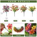 Artificial Flowers for Outdoors Spring Summer Decoration, 12 Bundles Fake Plants UV Resistant Realistic Faux Flower Silk Daisy with Eucalyptus Stem for Patio Planter Porch Yard Window Box Balcony