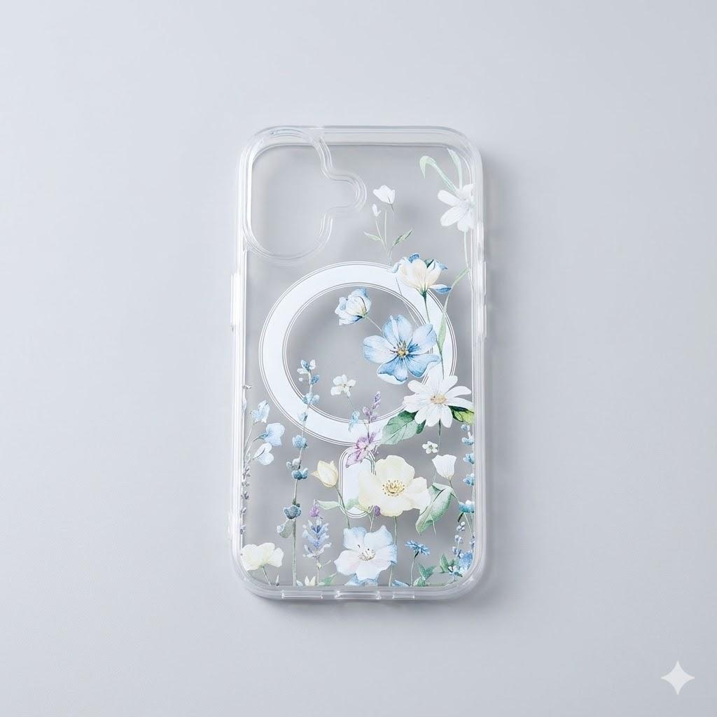 for iPhone 16 Magsafe Case, Magnetic Floral Blooms Design Cute Soft TPU Shockproof Protective for Women Girls Phone Cover