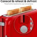 SEEDEEM 2 Slice Slim Toaster, Single 10" Long Slot Toaster Fits Bagels & Artisan Bread, 6 Shade Settings, Cancel/Reheat/Defrost, Removable Crumb Tray, Auto Shut-Off, Red