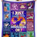 peakman Dinosaur Blanket for Boys Girls,Cartoon Colorful Dinosaur Gifts for Adults Kids Throw Blanket,Gifts for Dinosaur Lovers Blanket,Warm Soft Cozy Plush Dinosaur Blanket for Bed Couch 50"x 60"