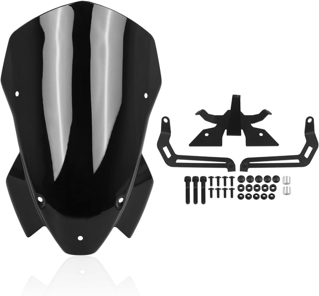 Motorcycle Touring Windshield Tall Windscreen Windshield Double Bubble Replacement for BMW S1000R 2021 2022 2023 2024 M1000R 2023-2024(Black)