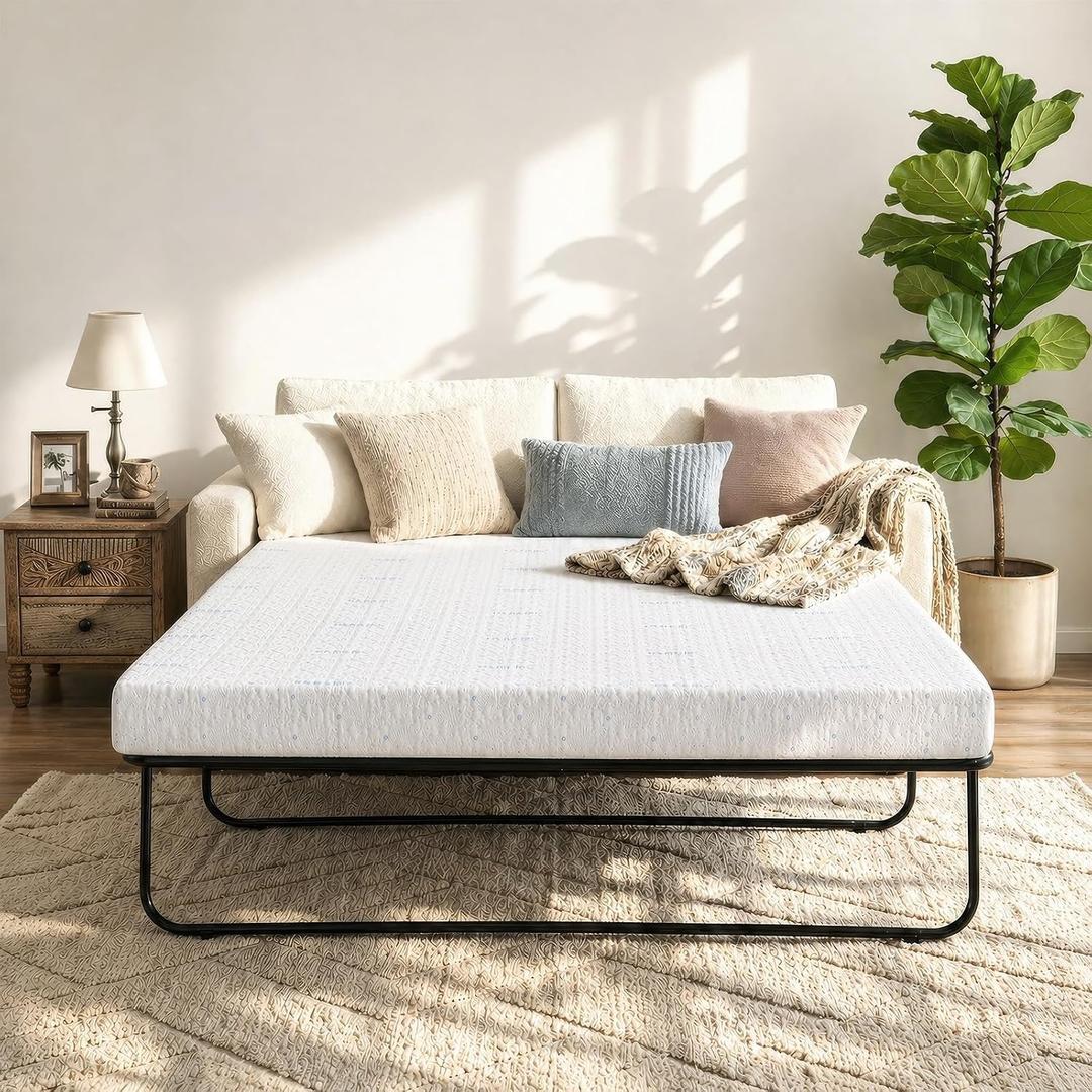 4.5 Inch Full Size Sofa Bed Mattress Replacement 73"x52"x4.5", Gel Memory Foam Replacement Mattress for Sleeper Sofa, Removable Washable Cover for RV Camper Couches Futon Daybed (Sofa Not Included)