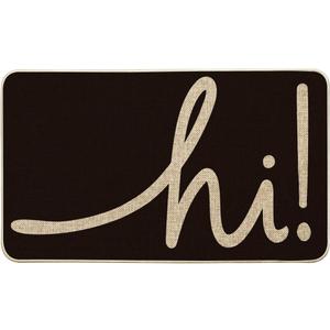 Artoid Mode Black Hi Doormat, Home Decor Low-Profile Switch Rug Welcome Door Mat Floor Mat for Front Door Indoor Outdoor 17x29 Inch