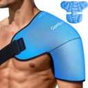 Shoulder Brace Ice Pack Wrap for Rotator Cuff and Arm, 3D Gel Cold Compression Sleeve for Injuries, Bursitis, Tendinitis, Surgery Recovery, Easy to Put On & Take Off, Gifts (Large)