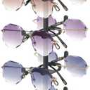 Mkono 360° Rotating Sunglasses Organizer Metal Eyeglass Holder Stand Sunglass Storage Display Eyeglasses Rack for up to 10 Pairs of Eyewear Glasses for Table Dresser Desk Countertop Bedroom, Black