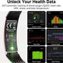 Smart Bracelet, Subscription-Free 24/7 Health Tracking, Heart Rate, SpO2, HRV & Sleep Tracker with IPX8 Waterproof, Wearable Activity & Fitness Tracker, 7-Day Battery, 2 Bands (Black)
