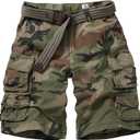 Cargo Short for Men Relaxed Fit Camo Outdoor Hiking Work Cotton Casual Shorts with 9 Pockets No Belt (38)