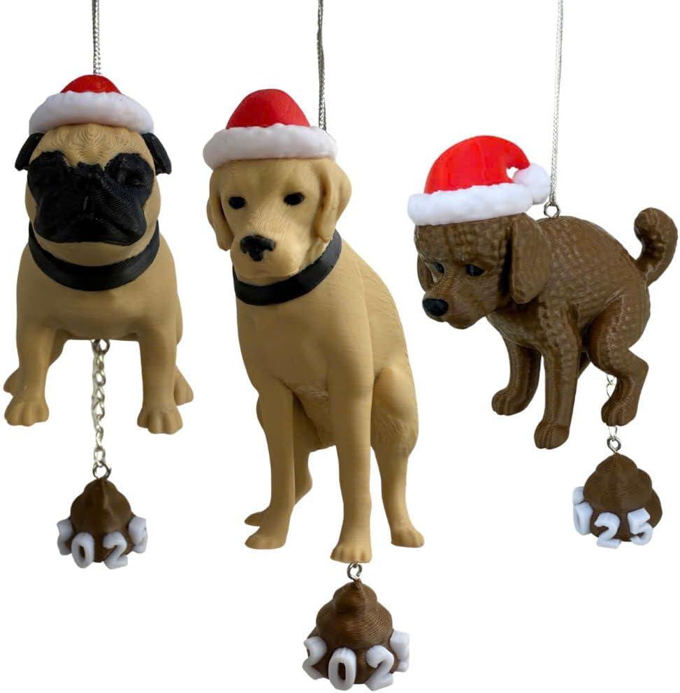3D Printed Funny Christmas Ornament for Tree and Car  Unique Gag Gift for Pet Lovers  Fun Christmas Tree & Car Decor Gift