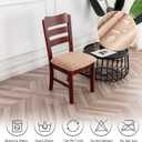 Genina Waterproof Chair Seat Covers Dining Room Chair Covers Stretch Seat Cover for Dinning Room Chair Protector Slipcovers for Kitchen, Hotel (6, Flower Pattern-Khaki)