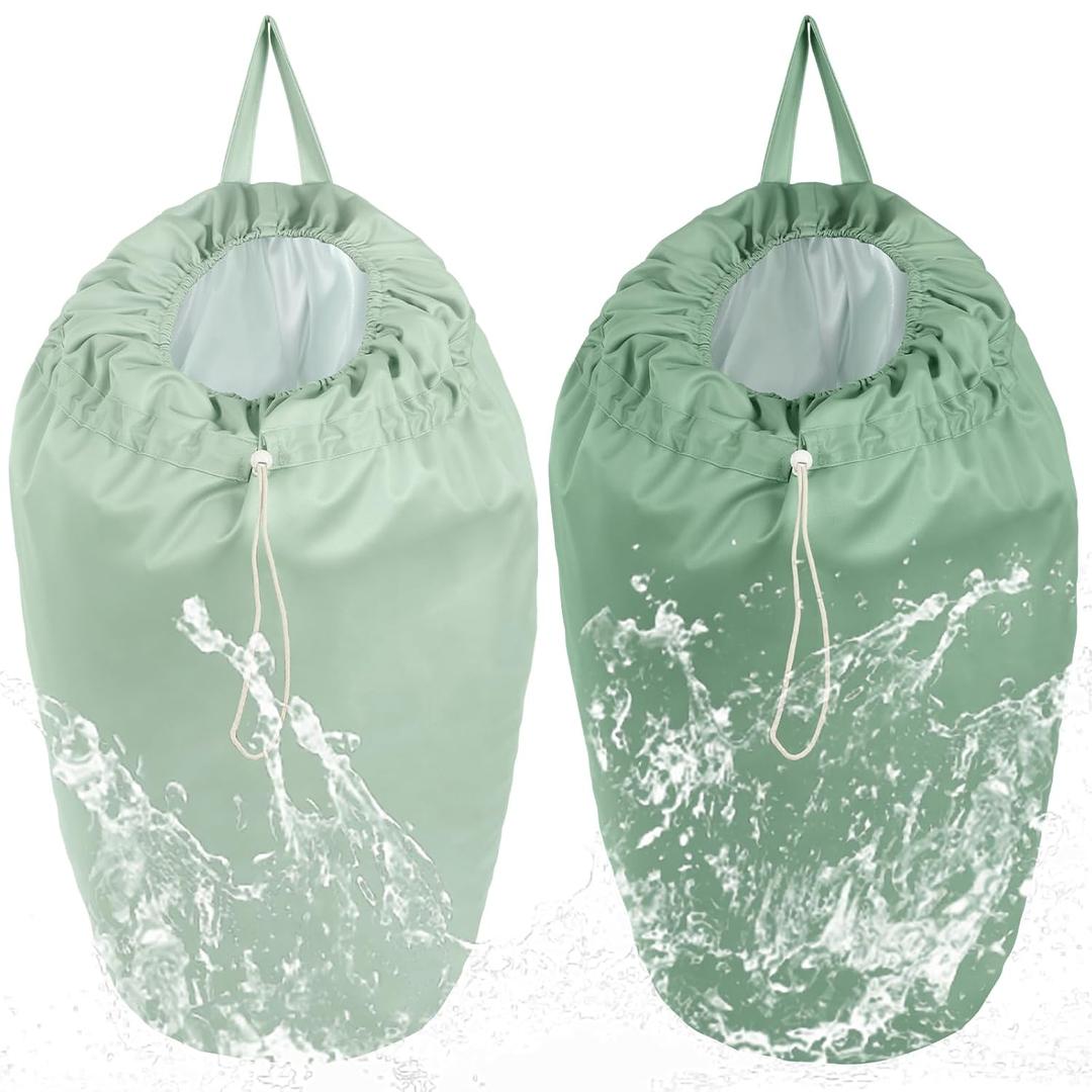 Reusable Diaper Pail Liner Bag Hangable Pail Liner with Strap Washable Cloth Diaper Liners Waterproof Cloth Diaper Wet Bag Pail Pouch for Cloth Diaper, Dirty Diapers, Laundry and Garbage Green