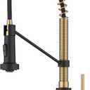 KRAUS Brushed Brass Matte Black Pull Down Kitchen Faucet KPF-1610BBMB
Two-tone mixed metal finish, heavy-duty metal body, ceramic cartridge, durable nylon water lines, ADA-compliant