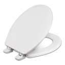 Centoco Round Toilet Seat, Wood Core/Plastic Finish, Residential, White | Closed Front, Cover, Made in the USA, DSAZAM700-001