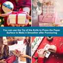 2 x Wrapping Paper Cutter, New Upgrade Blade Gift Wrap Paper Cutter Tool Steel Sliding Replaceable Wrapping Paper Roll Cutter for Christmas Birthday Gift Wrapping Supplies(Blue)