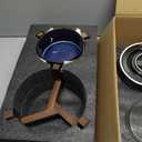 Havniva Elevated Slow Feeder Dog Bowls, 1.2 Cups/7.3 inch Slow Feeders + 6.1 inch Ceramic Dog Food & Water Bowls Set with Acacia Wood Stand Puzzle Bowls for Fast Eater, Small Dogs Anti-Choking,  2 x Starry Sky + Stand - A, M- 7.3inch / 1.2 Cups