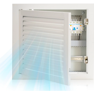 13.5 x 13.5 inch - Access Doors - Access Panel for Drywall with Push-Button Switch - Access Panel with Vent - Aluminum Alloy - White - Good Ventilation - Inside Dimensions: 12 x 12 inch