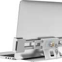 AboveTEK Laptop Locking Station, Premium Aluminum MacBook Security Lock with High-Security Copper Cylinder, Anti-Theft Computer Lock for All 11"-17" No-Slot Notebooks, Non-Slip Base for Public Spaces (Silver)
